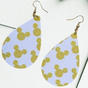Mickey Mouse Faux Leather Earrings